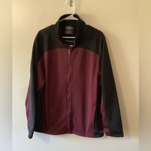 Men’s Lightweight Zip Bonded Jacket From Charles River Size XL Maroon/Black